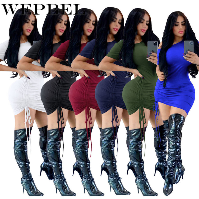 WEPBEL Casual Short Sleeve O Neck Slim Fit Dress Bandage Ruched Night Club Wear Dress Sexy Summer Bodycon for Women, White
WEPBEL Casual Short Sleeve O Neck Slim Fit Dress Bandage Ruched Night Club Wear Dress Sexy Summer Bodycon for Women, White