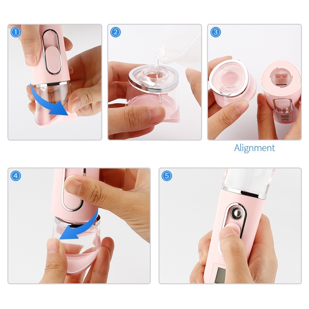 3 In1 Portable Facial Steamer Nano Mister Face Spray Bottle Mist Sprayer Skin Moisture Hydrating Skin Care Tools USB Charge CX200716