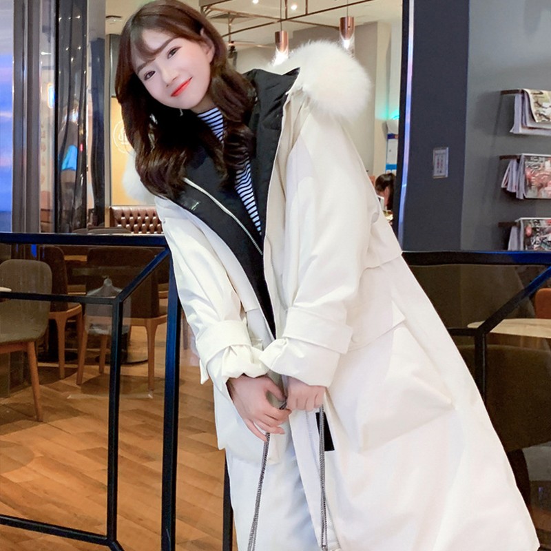 New Winter Women Large Faux Fur Collar Hooded Cotton Coat Casual Female Loose Warm Snow Thickness Sash Tie Up Long Parkas, Beige
New Winter Women Large Faux Fur Collar Hooded Cotton Coat Casual Female Loose Warm Snow Thickness Sash Tie Up Long Parkas, Beige