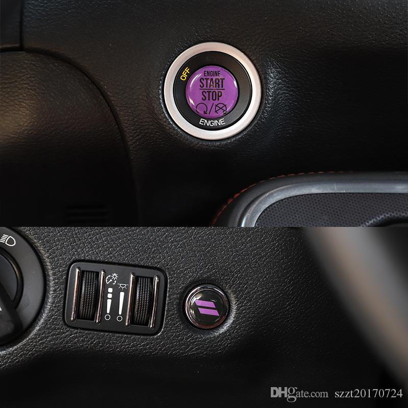 Engine Start Stop Button &Tailgate Opener Switch Knob Trim for Dodge Challenger /Charger 2010 UP Car Interior Accessories