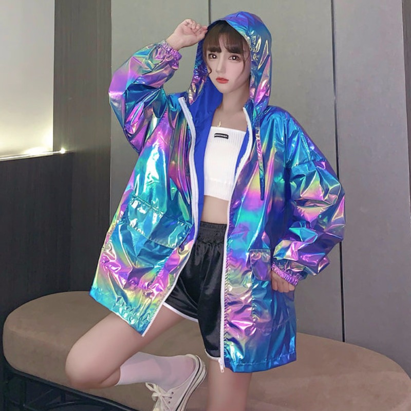 Ins Hot Women Florescence Coats Autumn Loose Woman Laser Reflection Jackets Female Blue Shiny Jackets Tops, Purple
Ins Hot Women Florescence Coats Autumn Loose Woman Laser Reflection Jackets Female Blue Shiny Jackets Tops, Purple