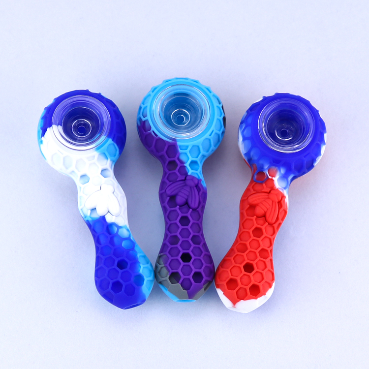 NEW ARRIVAL Silicone hand pipe With Glass Bowl Colorful Bong Spoon smoking accessories for tobacco
NEW ARRIVAL Silicone hand pipe With Glass Bowl Colorful Bong Spoon smoking accessories for tobacco