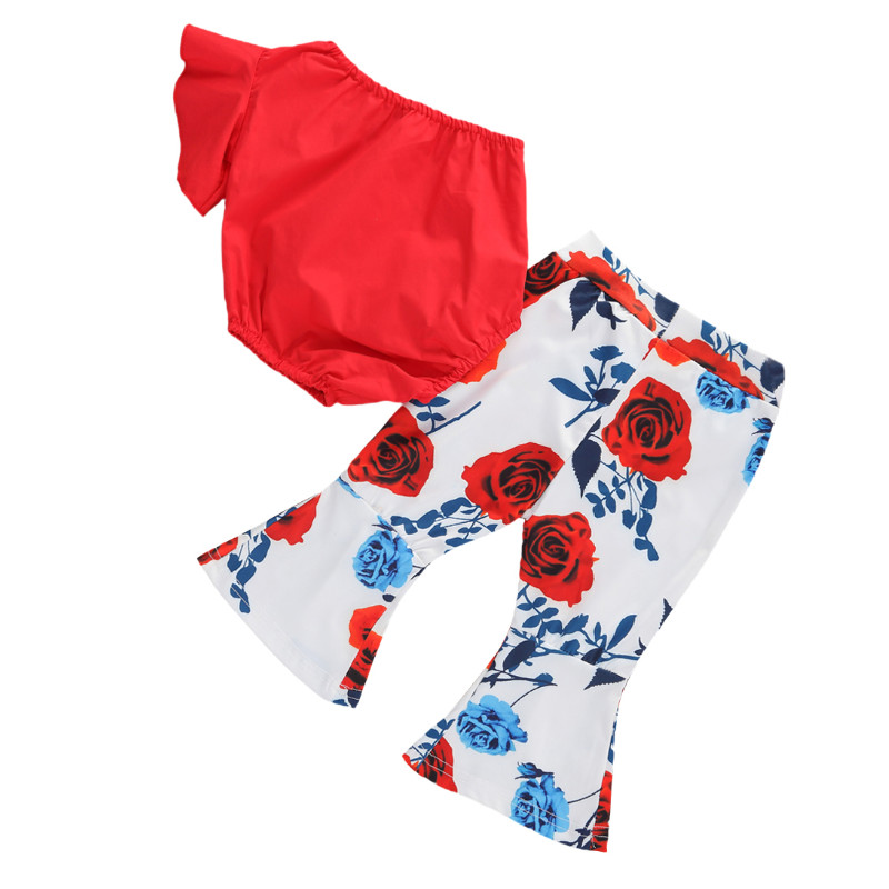 Summer Fashion 2PCS Baby Girls One Shoulder Ruffle Tops Shirt Bodysuit+ Floral Flare Long Pants Outfit Clothes Set
Summer Fashion 2PCS Baby Girls One Shoulder Ruffle Tops Shirt Bodysuit+ Floral Flare Long Pants Outfit Clothes Set