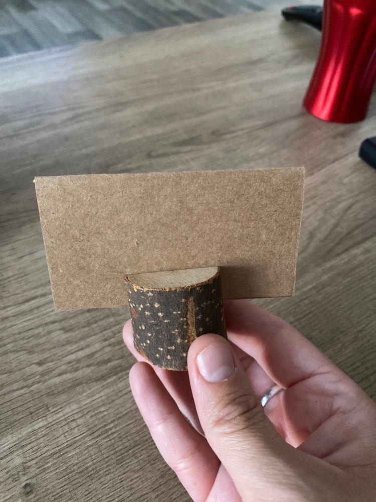 40pcs 20Sets Natural Wooden Bark Memo Holder for Party Decorative Wood Pile Name Place Card Holders Menu Wedding Birthday Decor1628505