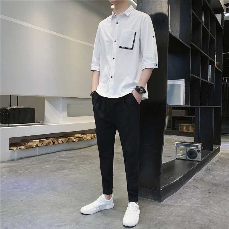 3XL Pocket Front Party Suits Man 3/4 Sleeve Clothing Classic Chinese Style Summer Pants And Shirts Set Men Casual Clothes XXXL, Black tracksuit men
3XL Pocket Front Party Suits Man 3/4 Sleeve Clothing Classic Chinese Style Summer Pants And Shirts Set Men Casual Clothes XXXL, Black tracksuit men