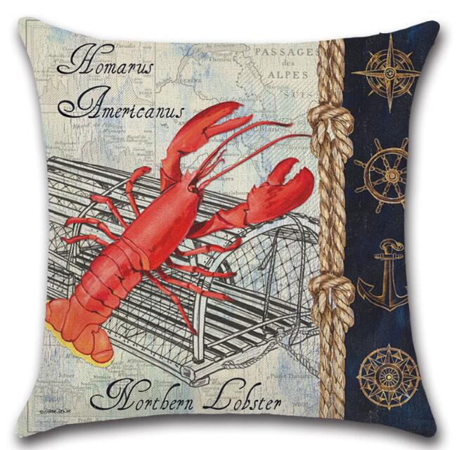 New marine theme series lobster crab Linen Throw Pillow Car Home Decoration Decorative Pillowcase cushion cover zChB1211602