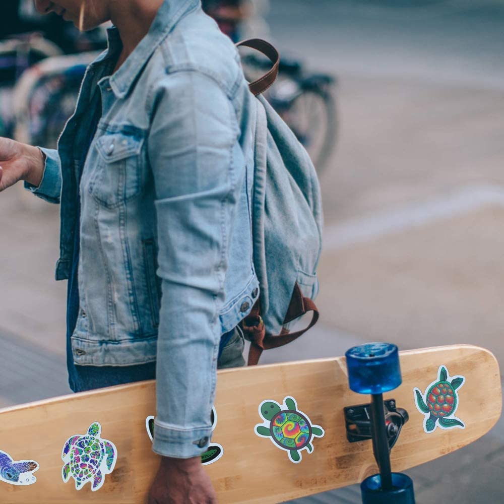 Pack of 40pcs Wholesale Sea Turtle Stickers Summer Beach Vinyl Decals Laptop Water Bottle Motorcycle Car Stickers Bulk