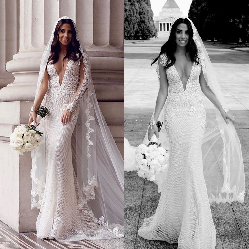 2020 New Wedding Dresses V Neck Long Sleeves Appliques Lace Mermaid Bridal Gowns Custom Made Sweep Train Wedding Dress robes de mariée, Silver
2020 New Wedding Dresses V Neck Long Sleeves Appliques Lace Mermaid Bridal Gowns Custom Made Sweep Train Wedding Dress robes de mariée, Silver