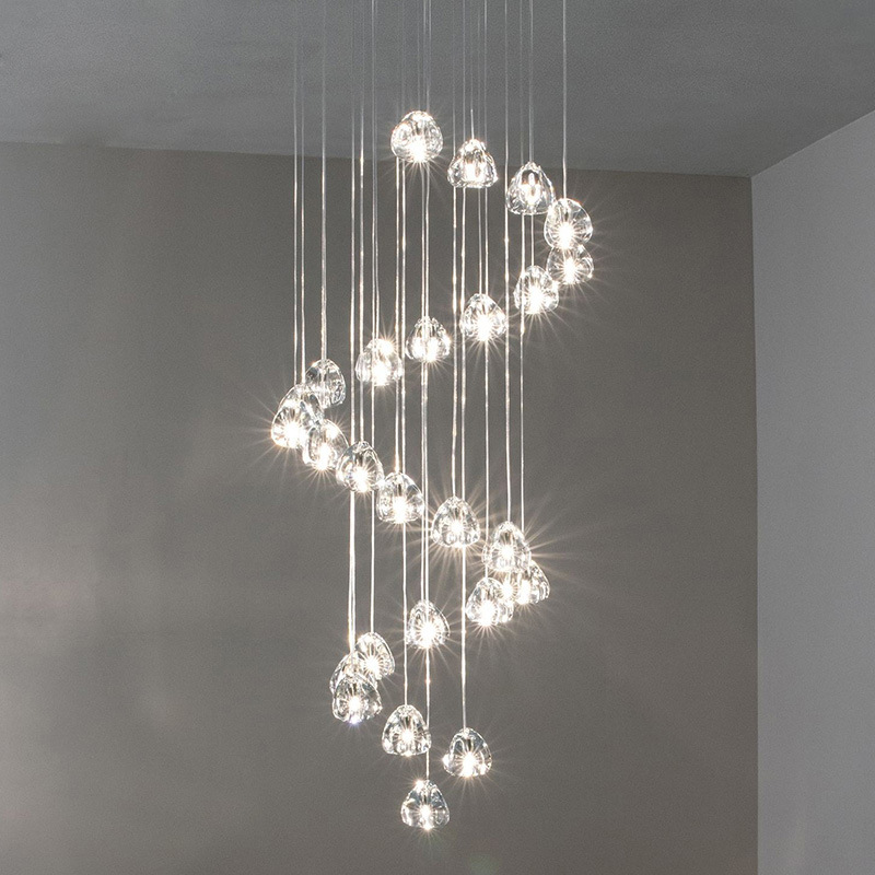 Modern Crystal Chandelier Lighting LED Pendant Hanging Light Crystal Ball Chandeliers Stair Cristal Chandelier Home Lighting
