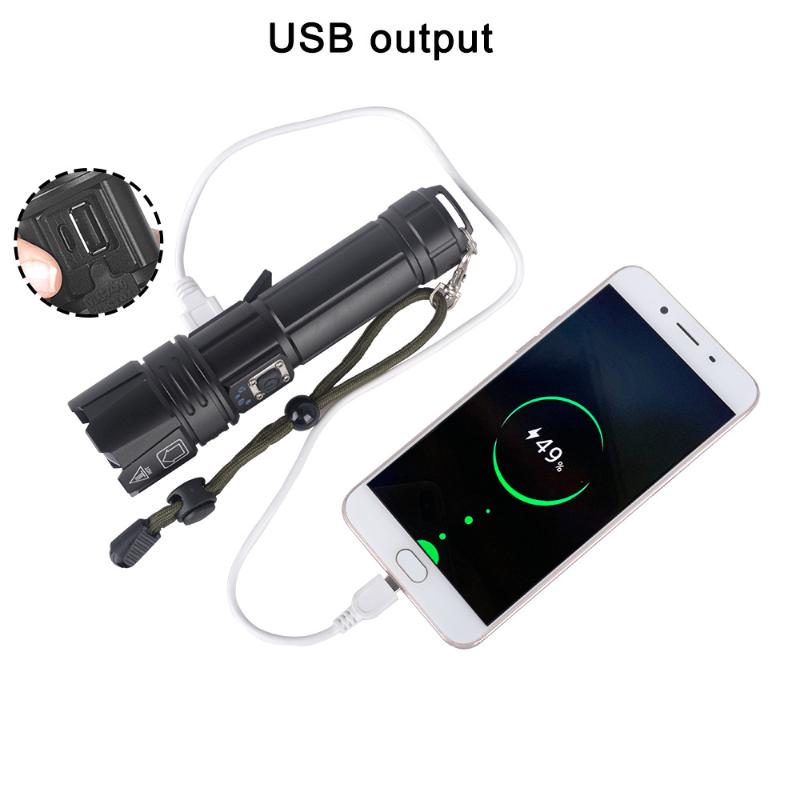 Flashlights Torches High Powerful 5000 Lumen USB Rechargeable Zoom LED XHP70 Tactical Lamp1