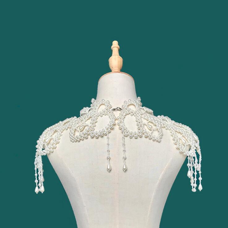 Elegant Pearl Beaded Bridal Jackets 2020 Fashionable Handmade Bride Wedding Banquet Bolero Wrap Cape Bride Accessories In Stock