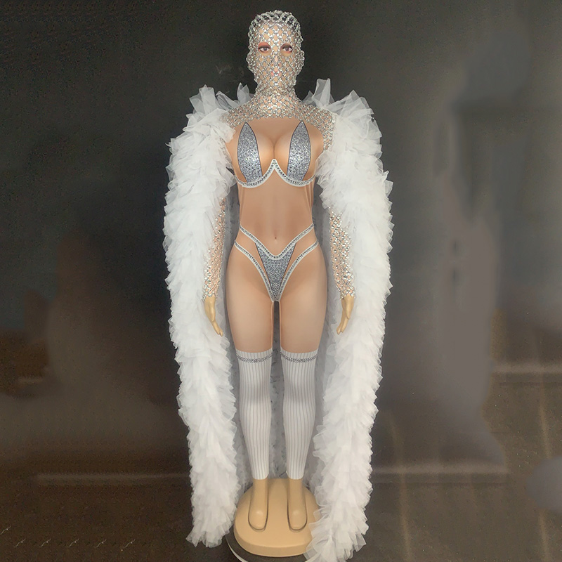 Sexy Rhinestone Headgear Bikini Print Jumpsuit Female Singer Dj Ds Rave Clothing Nightclub Stage Wear Festival Outfit DNV13445, As picture
Sexy Rhinestone Headgear Bikini Print Jumpsuit Female Singer Dj Ds Rave Clothing Nightclub Stage Wear Festival Outfit DNV13445, As picture
