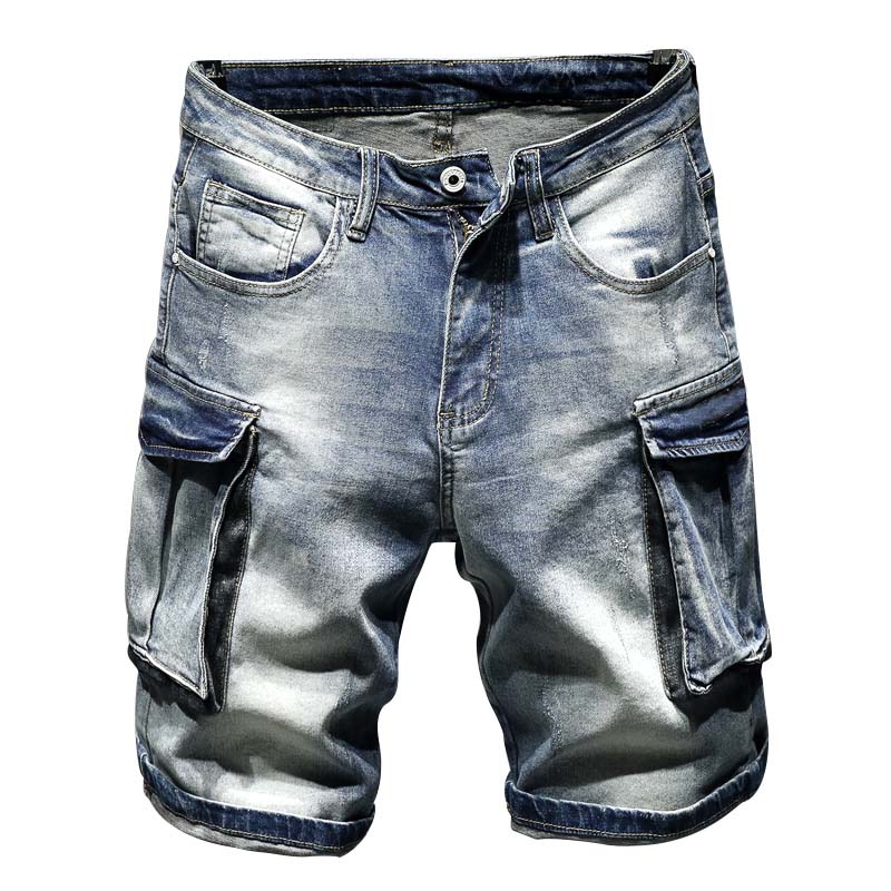 KIOVNO Men's Cargo Casual Denim Shorts Multi Pockets Straight Short Jeans For Male Washed Size 28-36, Blue
KIOVNO Men's Cargo Casual Denim Shorts Multi Pockets Straight Short Jeans For Male Washed Size 28-36, Blue