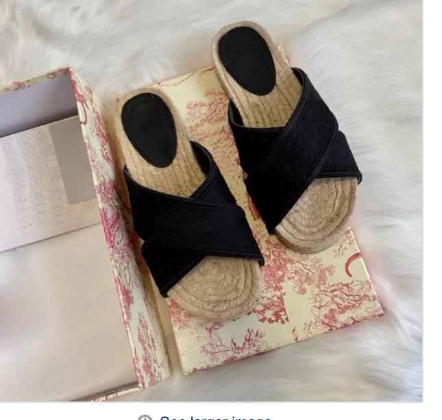 Women Designer Embroidery Striped letters Espadrille Sandal Luxury Slipper Flat Shoes With The Double Metal Beach Weave Shoes multicolor Box, Black
Women Designer Embroidery Striped letters Espadrille Sandal Luxury Slipper Flat Shoes With The Double Metal Beach Weave Shoes multicolor Box, Black