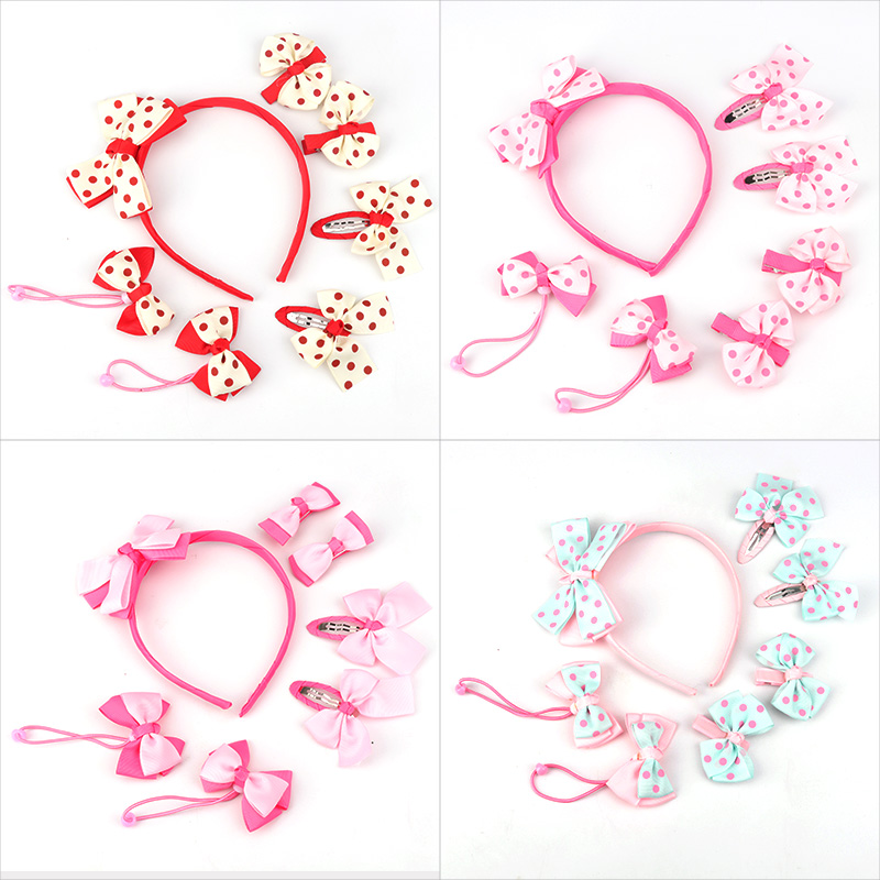 Children's hair accessories set headband hairpin rubber band fashion striped dot bow girl hair accessories 7 piece set 8 color, A311-05
Children's hair accessories set headband hairpin rubber band fashion striped dot bow girl hair accessories 7 piece set 8 color, A311-05
