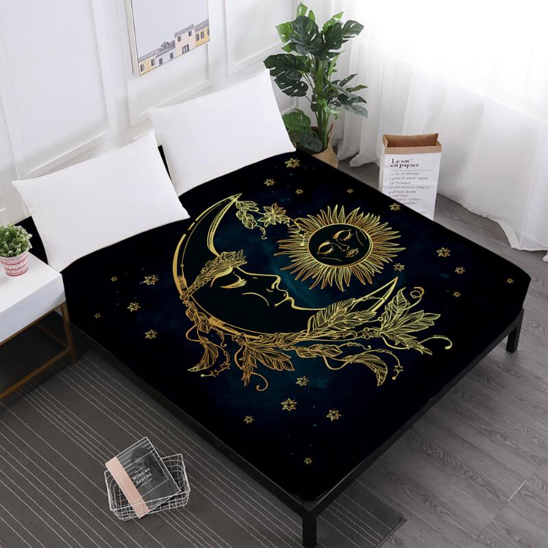 Golden Moon Star Print Bed Sheets Mandala Fitted Sheets King Queen Crown Print Sheet Black Soft Mattress Cover Elastic Band D35, Dcl-as25
Golden Moon Star Print Bed Sheets Mandala Fitted Sheets King Queen Crown Print Sheet Black Soft Mattress Cover Elastic Band D35, Dcl-as25