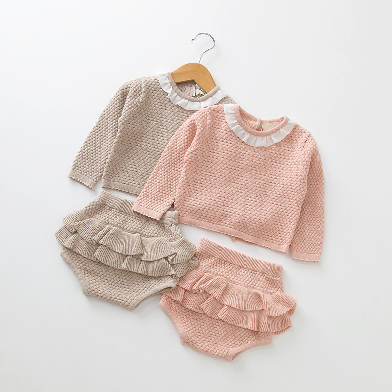 0-2 Year Old Clothing New 2020 Autumn Baby Girls Suit Knit Cotton Baby Long Sleeve Blouse + Lotus Leaf Shorts Clothing Set, Brown gary
0-2 Year Old Clothing New 2020 Autumn Baby Girls Suit Knit Cotton Baby Long Sleeve Blouse + Lotus Leaf Shorts Clothing Set, Brown gary
