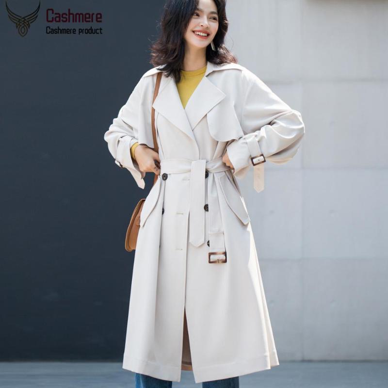 Women' windbreaker mid-length coat 2020 New spring autumn fashion lapel red windbreaker leisure white jacket women, Beige
Women' windbreaker mid-length coat 2020 New spring autumn fashion lapel red windbreaker leisure white jacket women, Beige