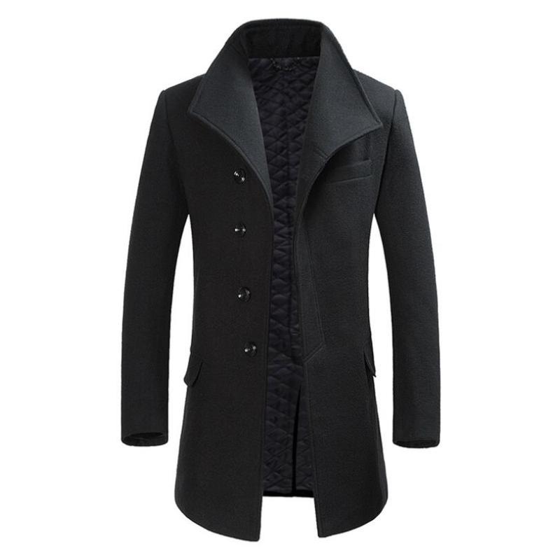 2020 Men Brand Wool Blend New Fashion Winter Warm Thick Woolen Solid Color Coat Slim Fit Male Trench Coat Wool w989, Black
2020 Men Brand Wool Blend New Fashion Winter Warm Thick Woolen Solid Color Coat Slim Fit Male Trench Coat Wool w989, Black