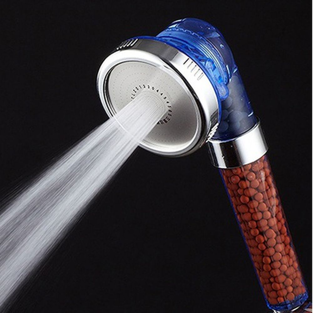 Bath Shower Head Super High Pressure Boosting Water Saving Filter Balls Beads(white color type has no adjustable button)