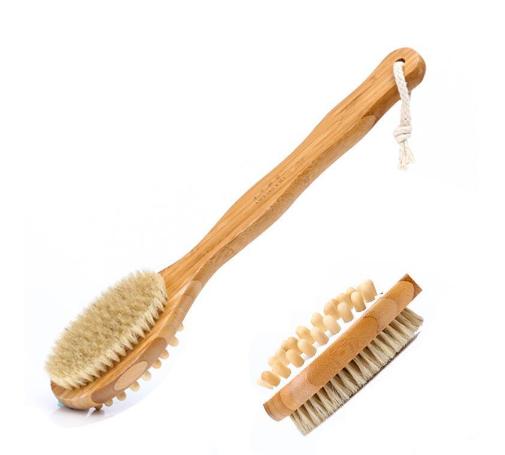 Body Brush for Dry Skin Brushing Back Scrubber for Skin Exfoliating and Cellulite Wood Bath Brush with Long Handle5770813