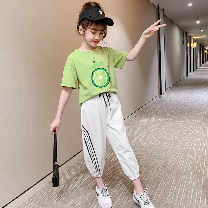 EACHIN Grils Set Summer Teen Girls Clothing Set for 3-12 Years Grils Wear Lemon Print T-shirt + Jogger Pants Sets Hip Hop, Whitetops blackpants
EACHIN Grils Set Summer Teen Girls Clothing Set for 3-12 Years Grils Wear Lemon Print T-shirt + Jogger Pants Sets Hip Hop, Whitetops blackpants