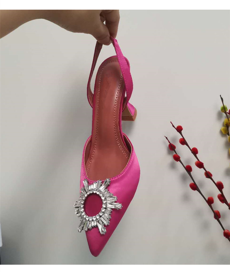 2020 Star style Women Sandals Elegant Pointed toe Slingback Summer Office Lady Shoes Fashion High heels Gladiator sandals Woman Y200620