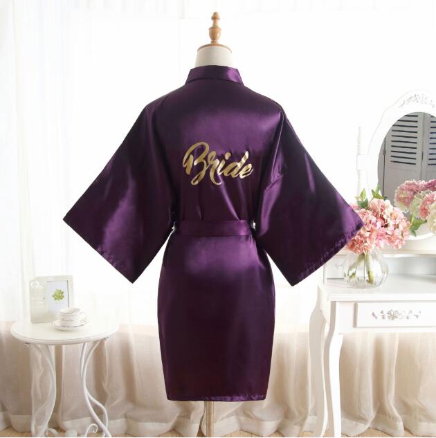 Wedding Bathe Robe Bridesmaid Bride Mother Dressing Gown Womens plain Silk Satin Robes Bridal Wedding Bridesmaid Bride Gown bath robe