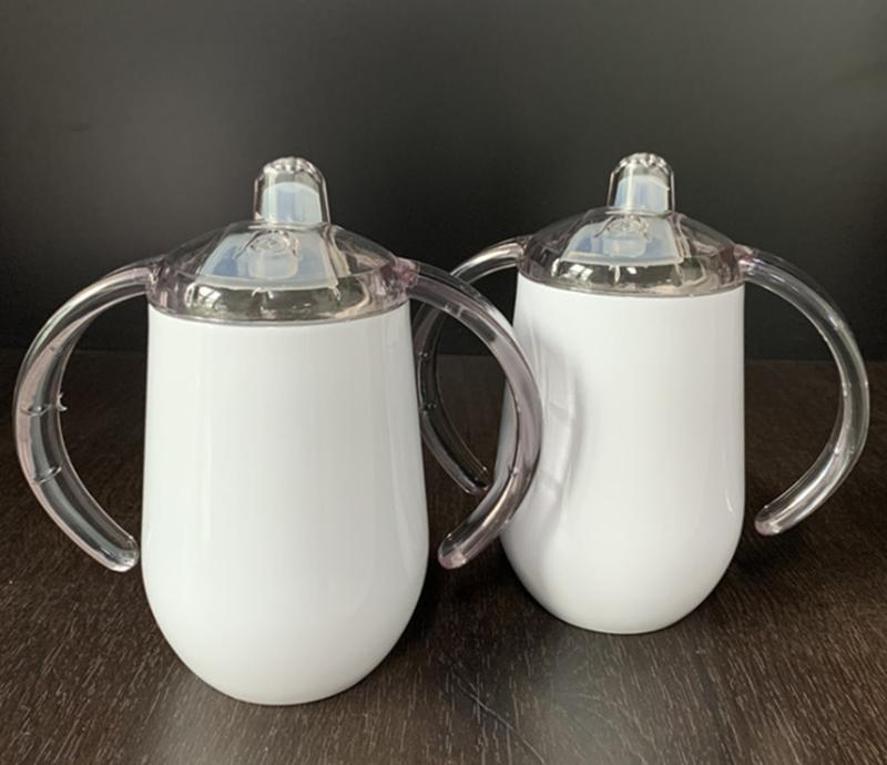 10oz sublimation sippy cup stainless steel handle milk bottle kid egg tumbler insulated coffee mug shipping by sea A10, White
10oz sublimation sippy cup stainless steel handle milk bottle kid egg tumbler insulated coffee mug shipping by sea A10, White