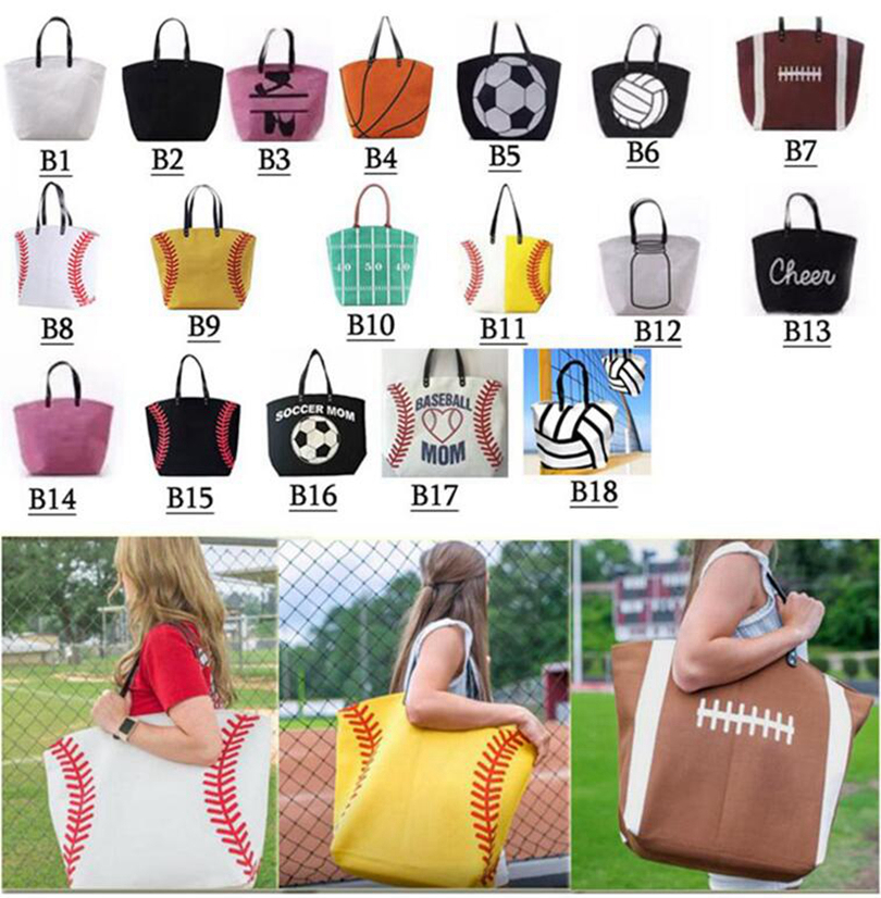 18style Baseball Bag Tote Canvas Handbags Softball Football Shoulder Bag Basketball Print Bags Cotton Sports Tote Soccer Handbag GGA3587-2
18style Baseball Bag Tote Canvas Handbags Softball Football Shoulder Bag Basketball Print Bags Cotton Sports Tote Soccer Handbag GGA3587-2