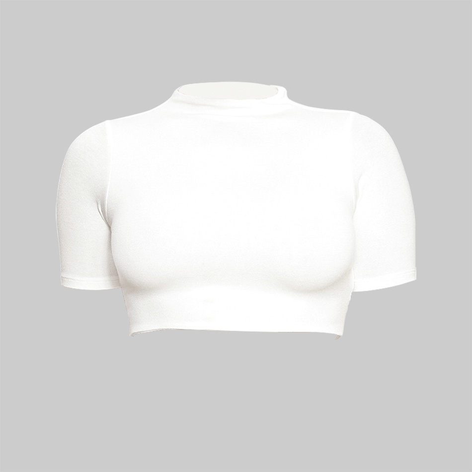 Kylie Jenner Sexy Sweet T Crop Round Neckline Short Sleeves Tight Crop Top In The Style Of KylieJenner T200728