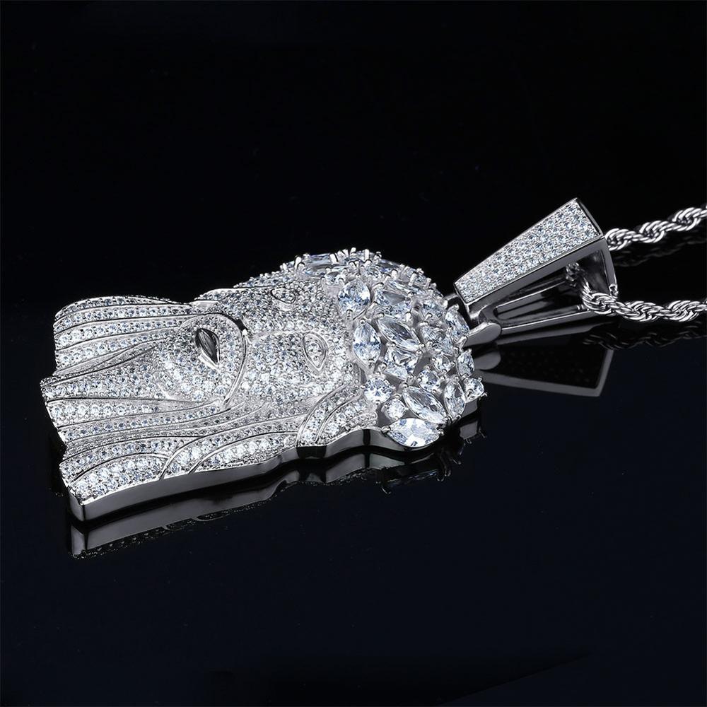 GUCY Big Jesus Necklace & Pendant With Tennis Chain gold Color Iced Out Cubic Zircon Men's Hip Hop Jewelry Gift CX200721
