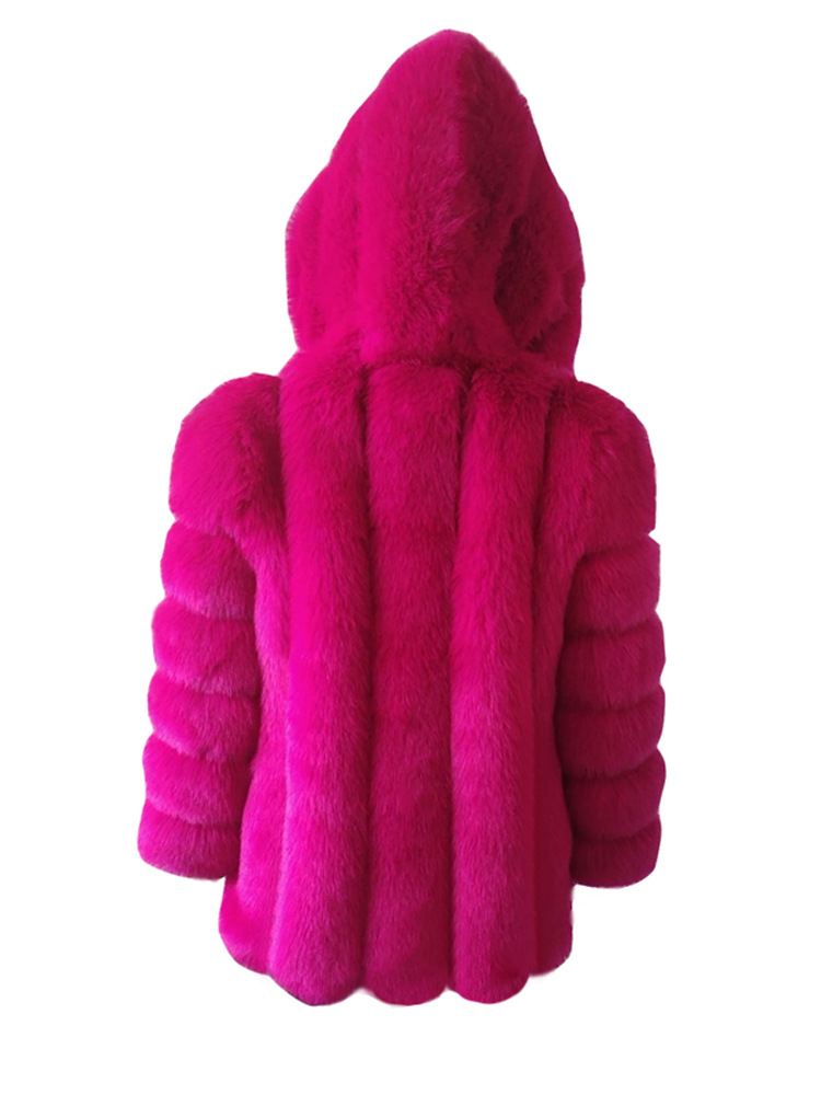 Factory Coat Women Winter Fashion Artificial Hooded Coats Overcoat Female Faux Fur Jacket T200507