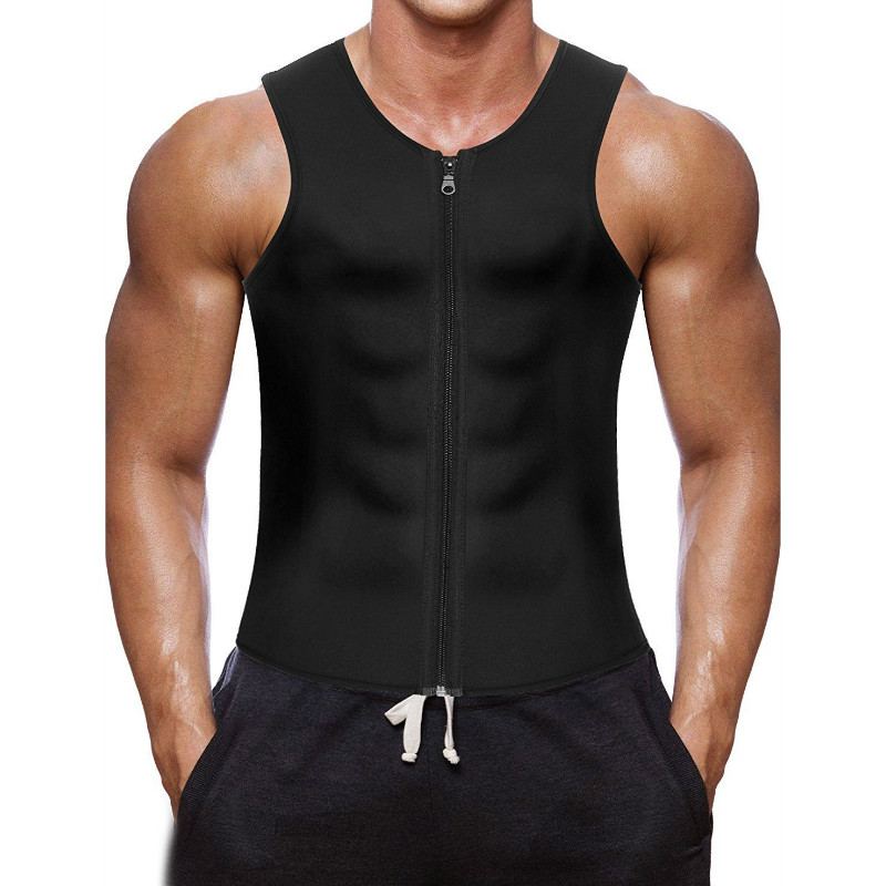 Mens Zipper Neoprene Shaper Slimming Vest Tops Shapewear Control Body Shapers Trainer Compression, Black
Mens Zipper Neoprene Shaper Slimming Vest Tops Shapewear Control Body Shapers Trainer Compression, Black