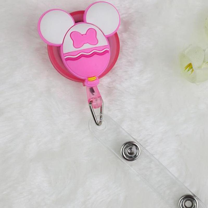 Retractable Badge Reel Pull Buckle ID Card Badge Holder Cute Cartoon Silicone Reels Belt Clip Anti-Lost Clip 120pcs IIA100