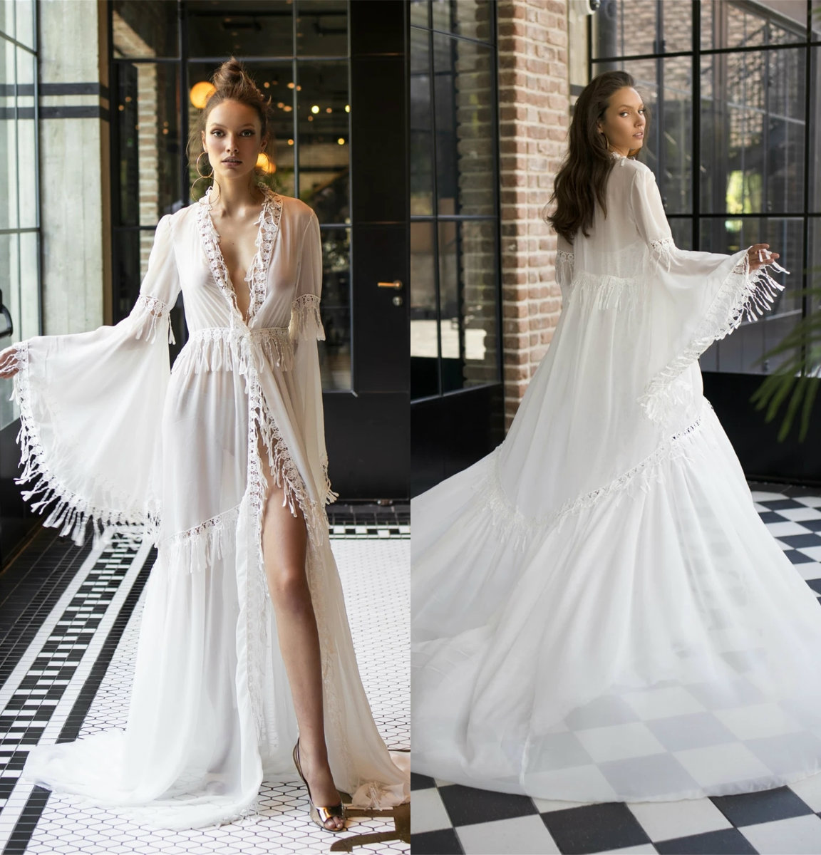 2021 Fashion Wedding Dresses V Neck Long Sleeve Appliques Lace Bridal Gowns Custom Made Sexy High Split Sweep Train A-Line Wedding Dress, Custom made from color chart
2021 Fashion Wedding Dresses V Neck Long Sleeve Appliques Lace Bridal Gowns Custom Made Sexy High Split Sweep Train A-Line Wedding Dress, Custom made from color chart