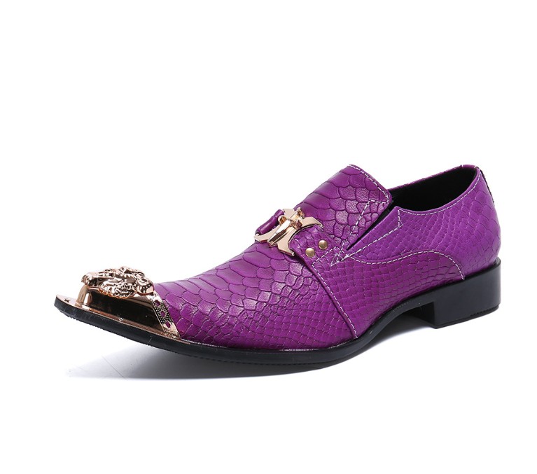New Purple Elevator Business Shoes Men Casual Leather Oxfords Brogues Pointed Toe Oxford Dress Shoes 37-47