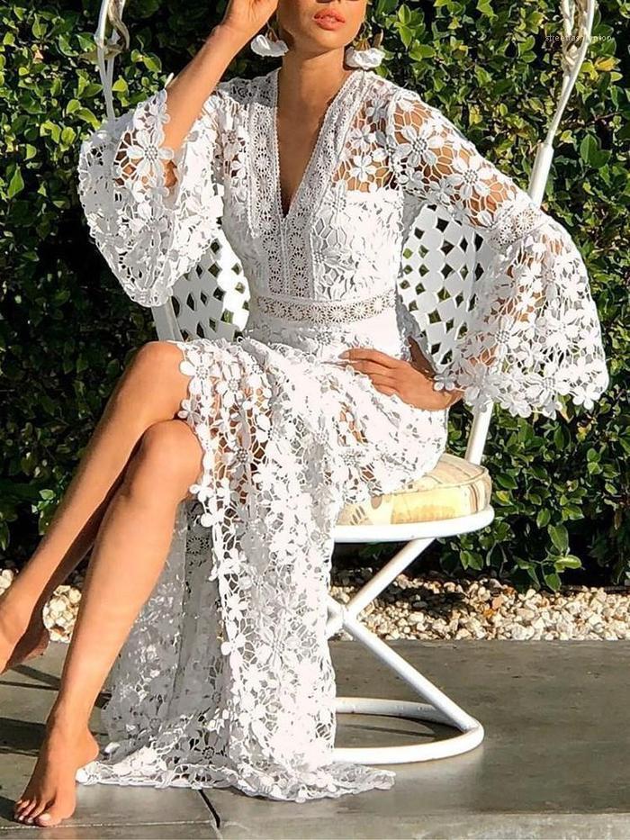 Casual Deep V Neck Women Dress Open Back Sexy Big Swing Clothing Hollow Out Lace Womens Dresses Summer, Blue
Casual Deep V Neck Women Dress Open Back Sexy Big Swing Clothing Hollow Out Lace Womens Dresses Summer, Blue