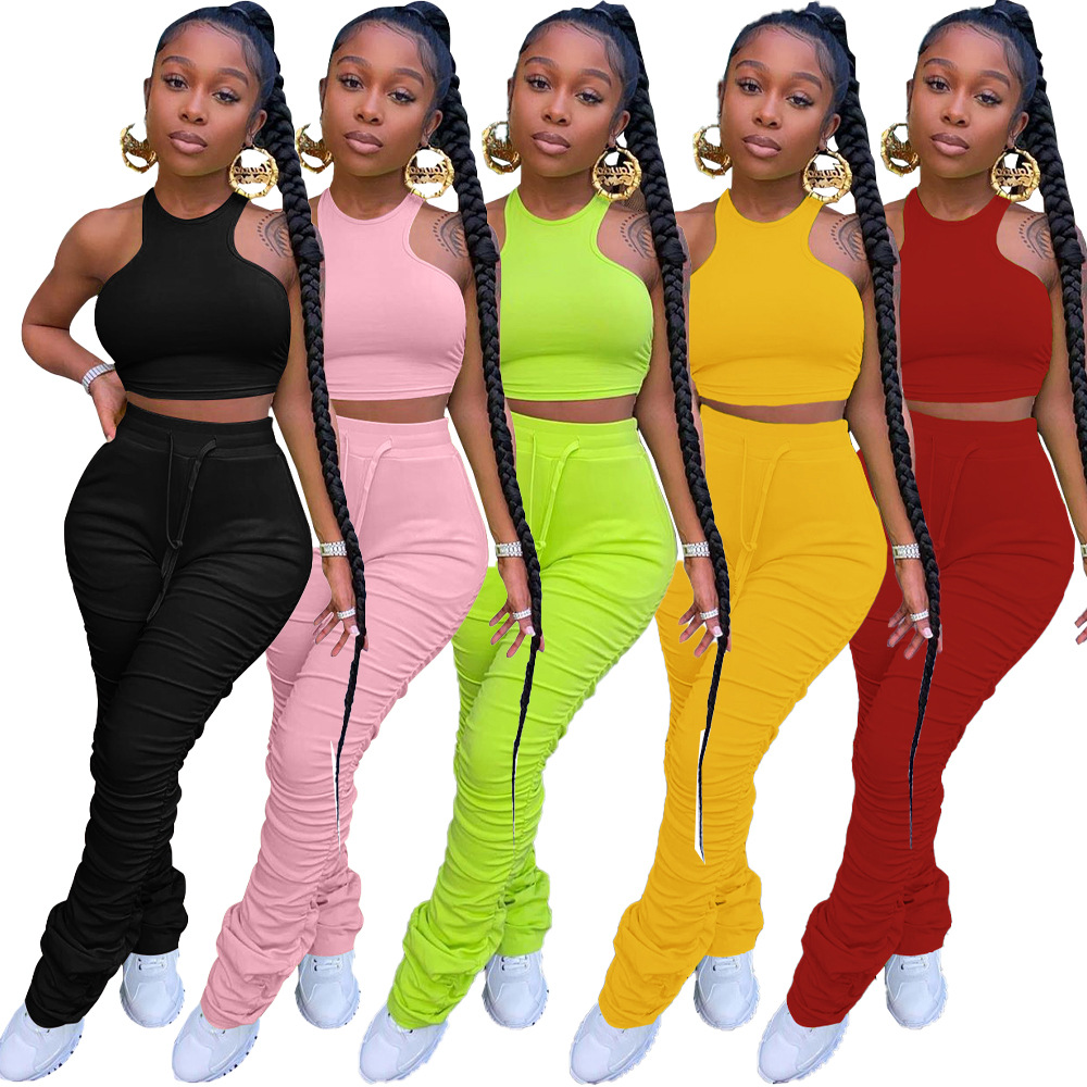 Fitness Stacked Leggings Tracksuit Women Summer Lounge wear Sleeveless Tank Crop Top with Sweatpants Two Piece Set Jogging Femme, Gray
Fitness Stacked Leggings Tracksuit Women Summer Lounge wear Sleeveless Tank Crop Top with Sweatpants Two Piece Set Jogging Femme, Gray