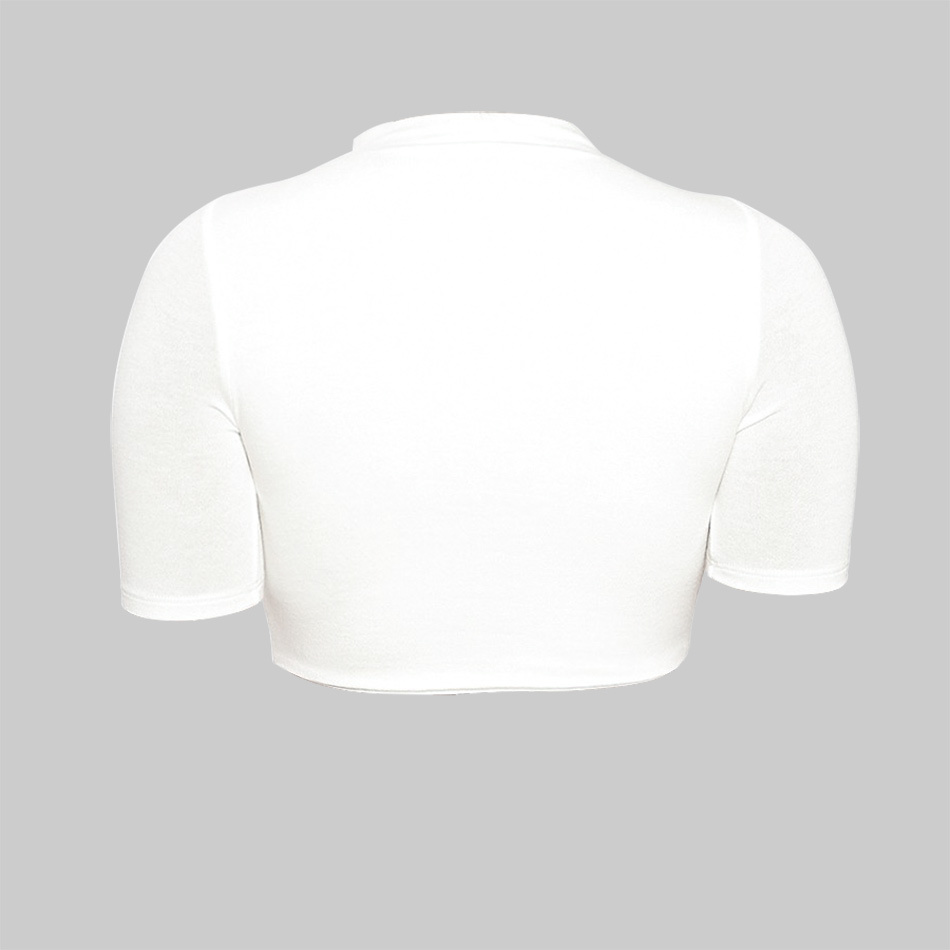 Kylie Jenner Sexy Sweet T Crop Round Neckline Short Sleeves Tight Crop Top In The Style Of KylieJenner T200728