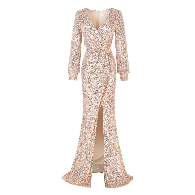Burgundy Full Sleeve Evening Dress Sequinde Formal Dress Sexy V-neck Prom Gown Elegant Evening Gowns for Women Gold
Burgundy Full Sleeve Evening Dress Sequinde Formal Dress Sexy V-neck Prom Gown Elegant Evening Gowns for Women Gold