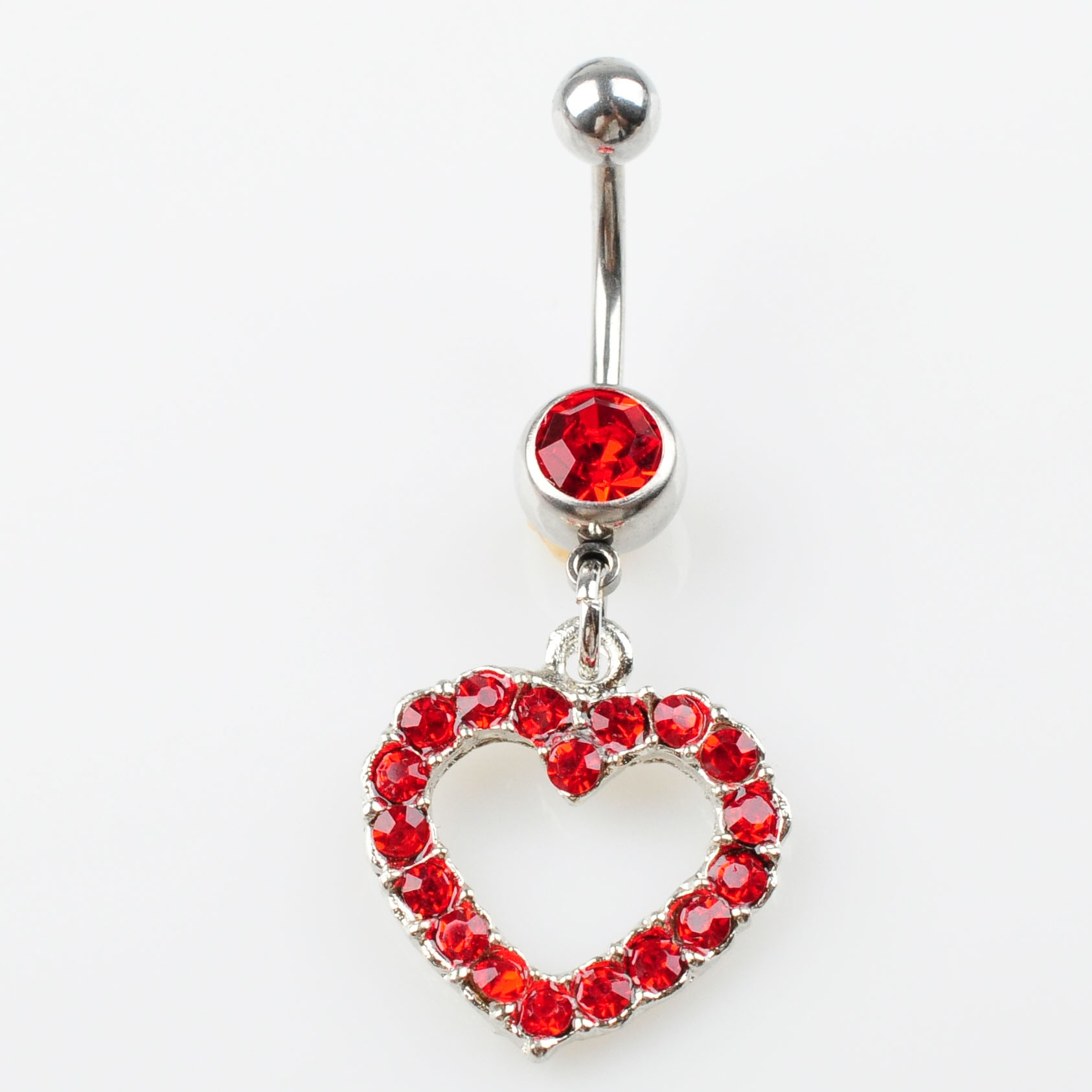 YYJFF D0045 ( 4 colors ) heart style Navel Rings Belly Button Body Piercing Jewelry Dangle Accessories Fashion Charms(10PCS/LOT) JFB-3245