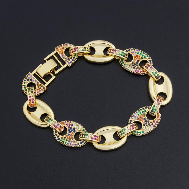 New Design Chain Bracelets & Bangles Gold Color Micro Pave CZ Rainbow Wristband Jewelry For Women Girls Party Wedding Gift
New Design Chain Bracelets & Bangles Gold Color Micro Pave CZ Rainbow Wristband Jewelry For Women Girls Party Wedding Gift