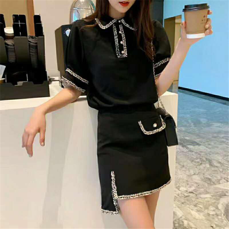 CBAFU new fashion arrival knitted women' set short sleeve black tops asymmetrical skirt suit 2 piece set knitting suit D817, White
CBAFU new fashion arrival knitted women' set short sleeve black tops asymmetrical skirt suit 2 piece set knitting suit D817, White