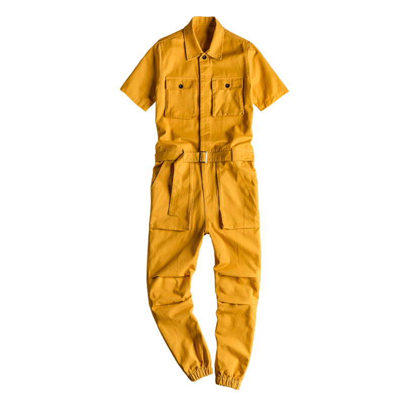Men's short sleeve multi pockets cargo joggers jumpsuits with belt Hip hop pants Costume Khaki Black Green Yellow
Men's short sleeve multi pockets cargo joggers jumpsuits with belt Hip hop pants Costume Khaki Black Green Yellow