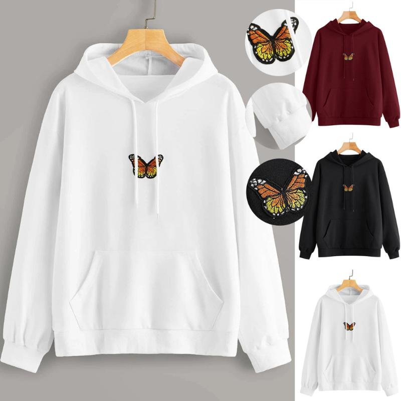 Hoodie Women Butterfly Sweatshirt Long Sleeve Pocket Pullover Hoodie Tunic Top Tracksuit Cotton Hoodies Women Sweatshirt Famale, White
Hoodie Women Butterfly Sweatshirt Long Sleeve Pocket Pullover Hoodie Tunic Top Tracksuit Cotton Hoodies Women Sweatshirt Famale, White