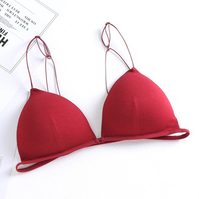 2020 Sexy Triangle Bralette Front Closure Bra With Spaghetti Straps Blackless Bra Wireless Underwear with Padded Women Lingerie, Black
2020 Sexy Triangle Bralette Front Closure Bra With Spaghetti Straps Blackless Bra Wireless Underwear with Padded Women Lingerie, Black