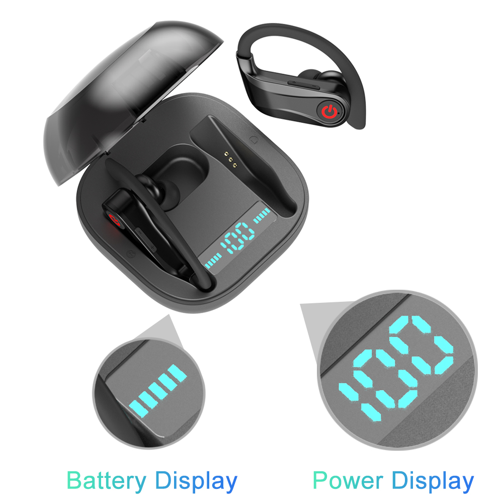 Power HBQ PRO TWS wireless earphones Bluetooth 50 earburds Stereo Sport headphones 950mah case Waterproof ear hook Headsets Q62530