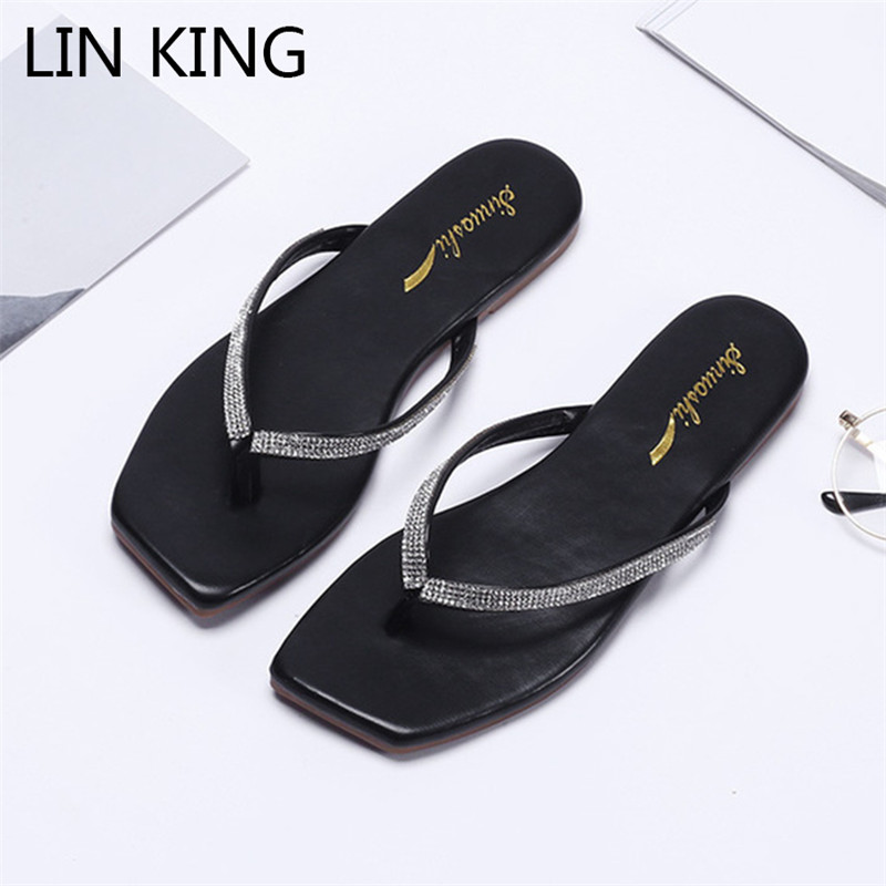 LIN KING Fashion Rhinestone Flat Slippers For Women Non Slip Ladies Summer Slippers Flip Folps Outdoor Casual Beach Slides Shoes, Black
LIN KING Fashion Rhinestone Flat Slippers For Women Non Slip Ladies Summer Slippers Flip Folps Outdoor Casual Beach Slides Shoes, Black