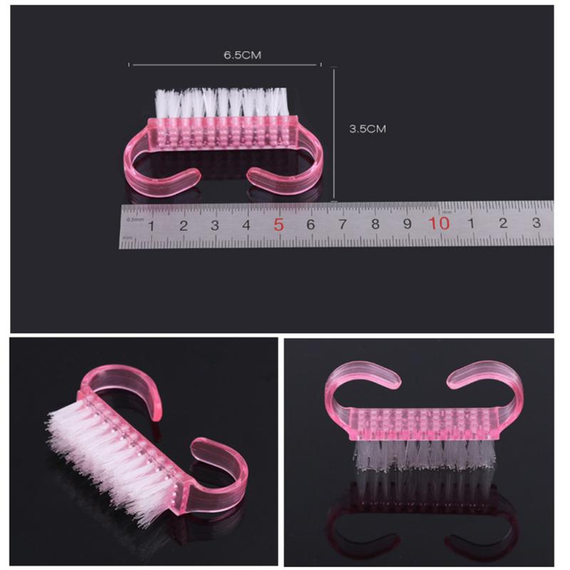 Acrylic Nail Brush 4 Color Nail Art Manicure Pedicure Soft Remove Dust Plastic Cleaning Nail Brushes File Tools Set